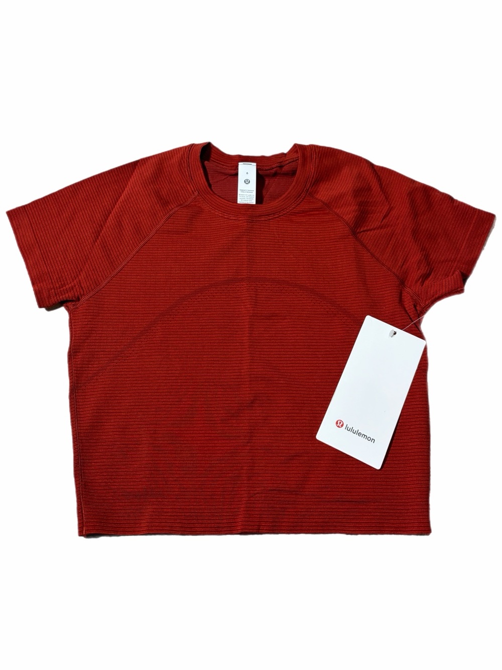 NWT Lululemon Swiftly Tech Cropped Short-Sleeve 2.0 Cranberry Charm/Cherry Ember